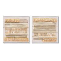 Canvas Home ESPRIT Beige Natuurlijk Boho 82 x 4,5 x 82 cm (2 Stuks) - thumbnail