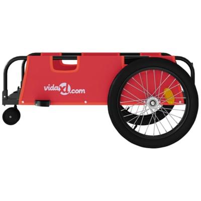 VidaXL Fietstrailer oxford stof en ijzer rood en zwart