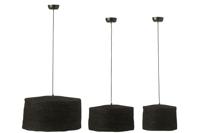 J-Line Set Van 3 Hangende Lamp Moonj Gras Zwart - thumbnail
