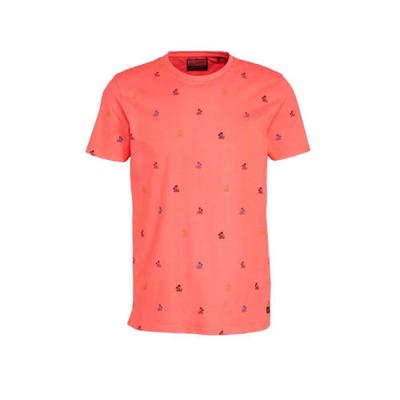 Petrol Industries T-shirt met all over print oranje