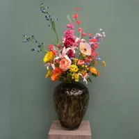 Zijden Veldboeket Bont Gekleurd - thumbnail