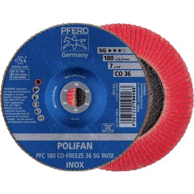 PFERD TOOLS 67718036 PFC 180 CO-FREEZE 36 SG INOX Lamellenschijf Diameter 180 mm Boordiameter 22.23 mm Legering op nikkelbasis, Superlegeringen op nikkel- of PFERD TOOLS 67718036 PFC 180 CO-FREEZE 36 SG INOX Lamellenschijf Diameter 180 mm Boordiameter 22.23 mm Legering op nikkelbasis, Superlegeringen op nikkel- of
