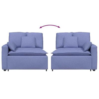 Modulaire bank Armleuning eindmodule met kussens 100 cm