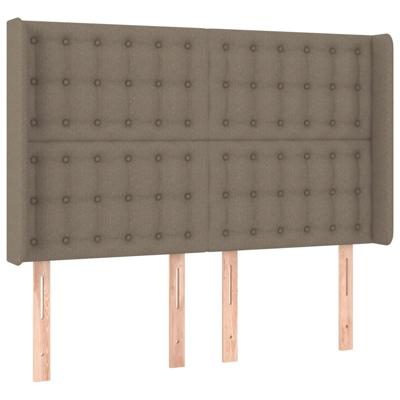 Hoofdbord LED 147x16x118/128 cm stof taupe