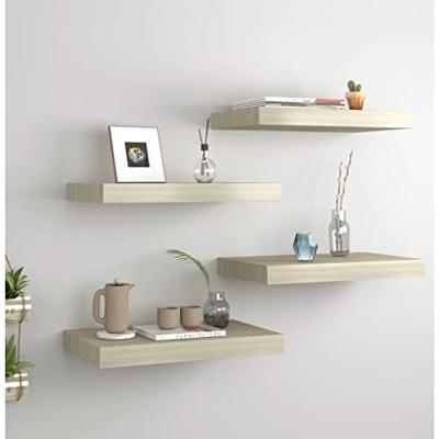 VidaXL Wandschappen zwevend 4 st 40x23,5x3,8 cm mdf eikenkleurig VidaXL Wandschappen zwevend 4 st 40x23,5x3,8 cm mdf eikenkleurig