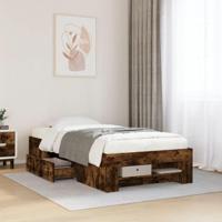 Bedframe zonder matras hout gerookt eikenkleurig 75x190 cm - thumbnail