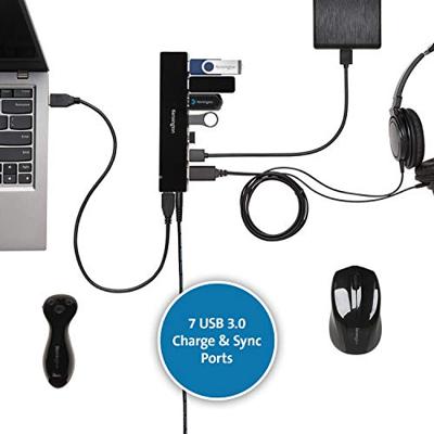 Kensington UH7000C USB 3.2 Gen 1 (3.1 Gen 1) Micro-B 5000 Mbit/s Zwart