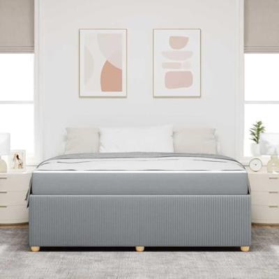 Bedframe met matras met matras Lichtgrijs 180 x 200 cm Stof
