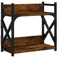 Printerstandaard 2-laags 40x20x40 cm bewerkt hout gerookt eiken - thumbnail