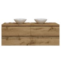 Badkamermeubelset Gliss Zeus 200 cm Natuur Eiken Met Waskom - thumbnail