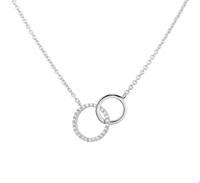 TFT Zilveren Ketting Rondjes Zirkonia 1,7 mm x 42+3 cm - thumbnail