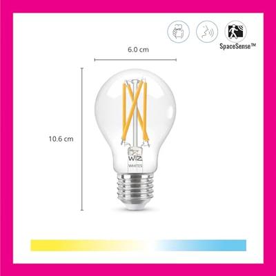 WiZ 8718699787158 LED-lamp Energielabel E (A - G) E27 Standaard 7 W = 60 W Warmwit tot koudwit (Ø x h) 60 mm x 106 mm Besturing via App 1 stuk(s) WiZ 8718699787158 LED-lamp Energielabel E (A - G) E27 Standaard 7 W = 60 W Warmwit tot koudwit (Ø x h) 60 mm x 106 mm Besturing via App 1 stuk(s)