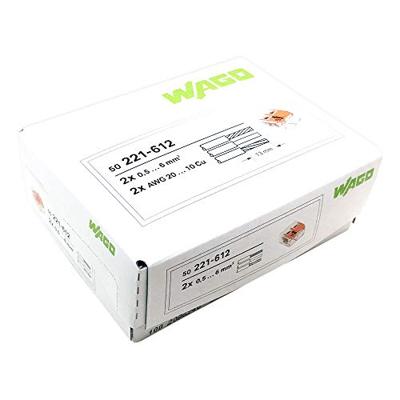 Wago Lasklem 221-612 hevelklem 2 draden voor soepele en massieve draad van 0,5 tot 6mm²