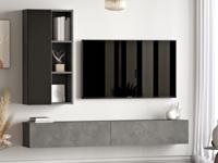 Tv-meubel set LEVEL 3 deuren beton/zwart - thumbnail