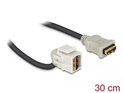 Delock 86326 Keystone Module HDMI female 110° > HDMI female met kabel wit