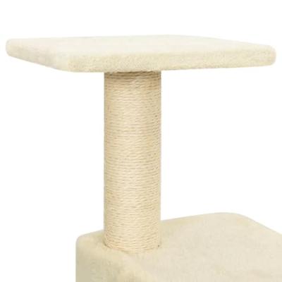 VidaXL Kattenkrabpaal met sisal krabpalen 118,5 cm crèmekleurig