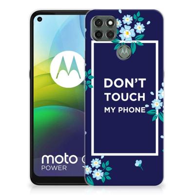 Motorola Moto G9 Power Silicone-hoesje Flowers Blue DTMP Motorola Moto G9 Power Silicone-hoesje Flowers Blue DTMP
