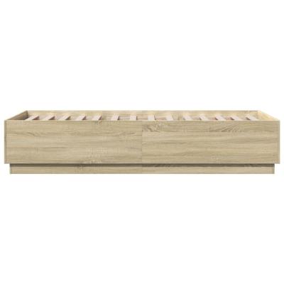 Bedframe met LED-verlichting sonoma eikenkleurig 120x200 cm