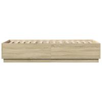 Bedframe met LED-verlichting sonoma eikenkleurig 100x200 cm - thumbnail