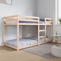 Stapelbedframe zonder matras massief grenenhout 90x200 cm - thumbnail