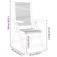 Tuinstoelen 2 st massief acaciahout en polypropeen zwart - thumbnail