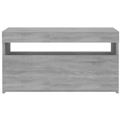 Tv-meubel met LED-verlichting 75x35x40 cm grijs sonoma eiken