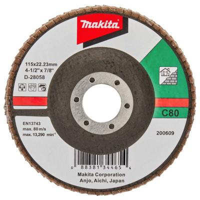 Makita Accessoires Lamellenschuurschijf 115mm C80 - D-28058 D-28058 Makita Accessoires Lamellenschuurschijf 115mm C80 - D-28058 D-28058