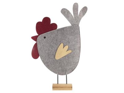Vensterdeco vilt kip grijs 46cm