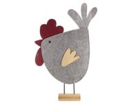 Vensterdeco vilt kip grijs 46cm - thumbnail