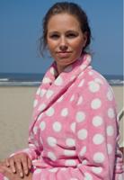 Pink dottie / Dames badjas - L/XL - thumbnail