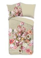 Good Morning Dekbedovertrek "bloemen" - Zand - (135x200 cm) - Katoen - thumbnail