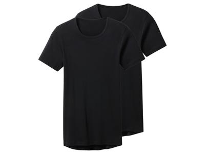 esmara Men Set van 2 heren T-shirts (Ronde hals, Zwart, XL)