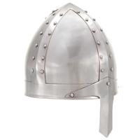 Ridderhelm middeleeuws replica LARP staal zilverkleurig - thumbnail