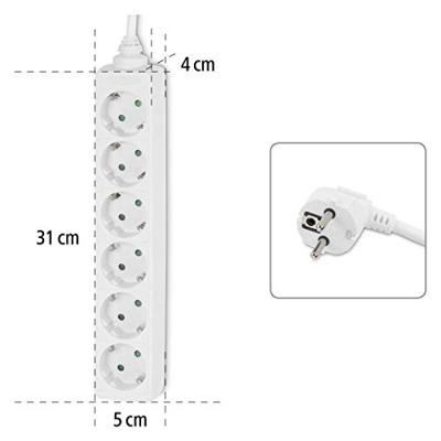 Hama Distribution Panel 6 Sockets Child-proof 1.4 M White