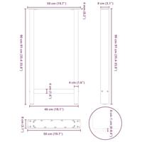 Bartafelpoten 2 st 50x(90-91) cm staal zwart - thumbnail