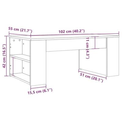 Salontafel 102x55x42 cm bewerkt hout oud houtkleurig Salontafel 102x55x42 cm bewerkt hout oud houtkleurig