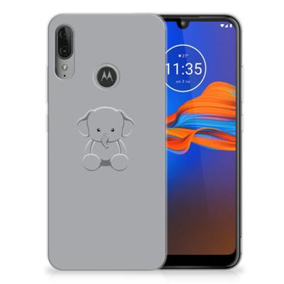 Motorola Moto E6 Plus Telefoonhoesje met Naam Grijs Baby Olifant Motorola Moto E6 Plus Telefoonhoesje met Naam Grijs Baby Olifant