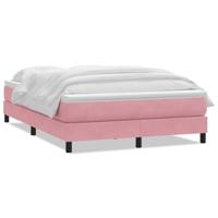 Boxspring met matras fluweel roze 140x220 cm - thumbnail