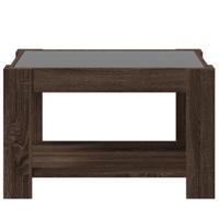 Salontafel met LED 73x53x45 cm bewerkt hout bruin eikenkleurig - thumbnail