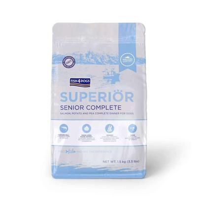 FISH4DOGS Superior Senior S Salmon - droog hondenvoer - 1,5kg
