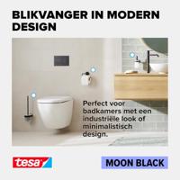 tesa 40566-00000-00 MOON BLACK Tandenborstelbeker Lijm Zwart (mat), Glas gesatineerd - thumbnail