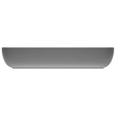 VidaXL Wastafel rechthoekig 71x38 cm keramiek mat lichtgrijs VidaXL Wastafel rechthoekig 71x38 cm keramiek mat lichtgrijs