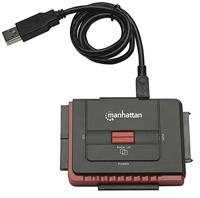 Manhattan USB 2.0 naar SATA/IDE adapter 3-in-1 adapter met one-touch-backup - thumbnail