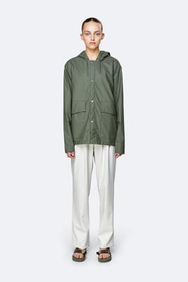 Rains Heren Short Hooded Coat - Olive Rains Heren Short Hooded Coat - Olive