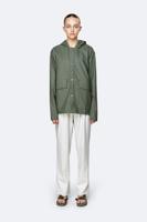 Rains Heren Short Hooded Coat - Olive - thumbnail
