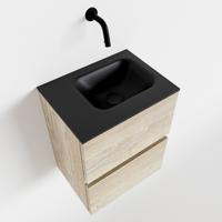 Mondiaz Ada 40cm toiletmeubel light brown grey met wastafel urban links zonder kraangat - thumbnail