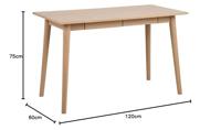 Bendt Bureau 'Filip' eiken, 120cm - thumbnail
