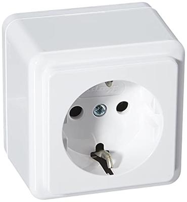 KOPP - Wandcontactdoos - Standard - Opbouw - 1-voudig Stopcontact - Randaarde - Arctic Glans Wit