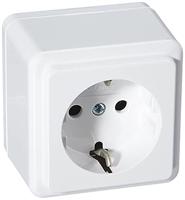 KOPP - Wandcontactdoos - Standard - Opbouw - 1-voudig Stopcontact - Randaarde - Arctic Glans Wit - thumbnail