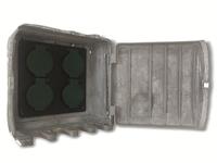 Buitenstopcontact grijze steen kleur kunsthars 4 stopcontacten 3 meter snoer met stekker en pin - thumbnail